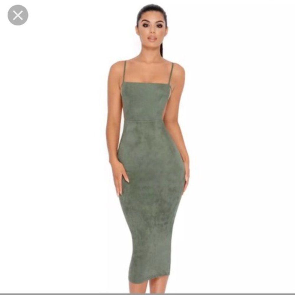 NWT Oh Polly Midi Suede Dress